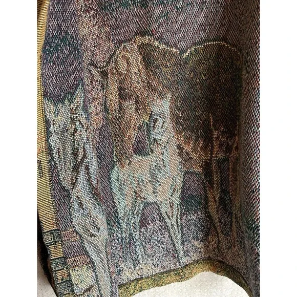 Sugar Street Weavers Vintage Cardigan Sweater XL Horse Tapestry EUC - Picture 16 of 16